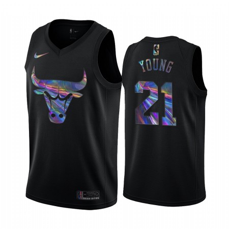 Canotte Uomo Chicago Bulls Thaddeus Young 21 Iridescent HWC Collection Swingman